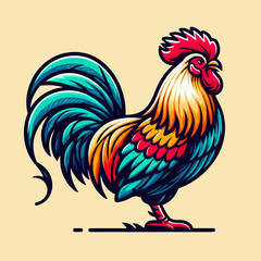 rooster isolated on white background
