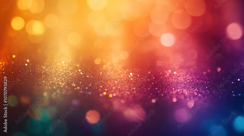 Poster A vibrant, blurred background with shimmering lights and colors, creating an abstract effect.