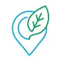 Locally Grown Icon – Heart with Leaf, Representing Community Support, Freshness, and Local Agriculture