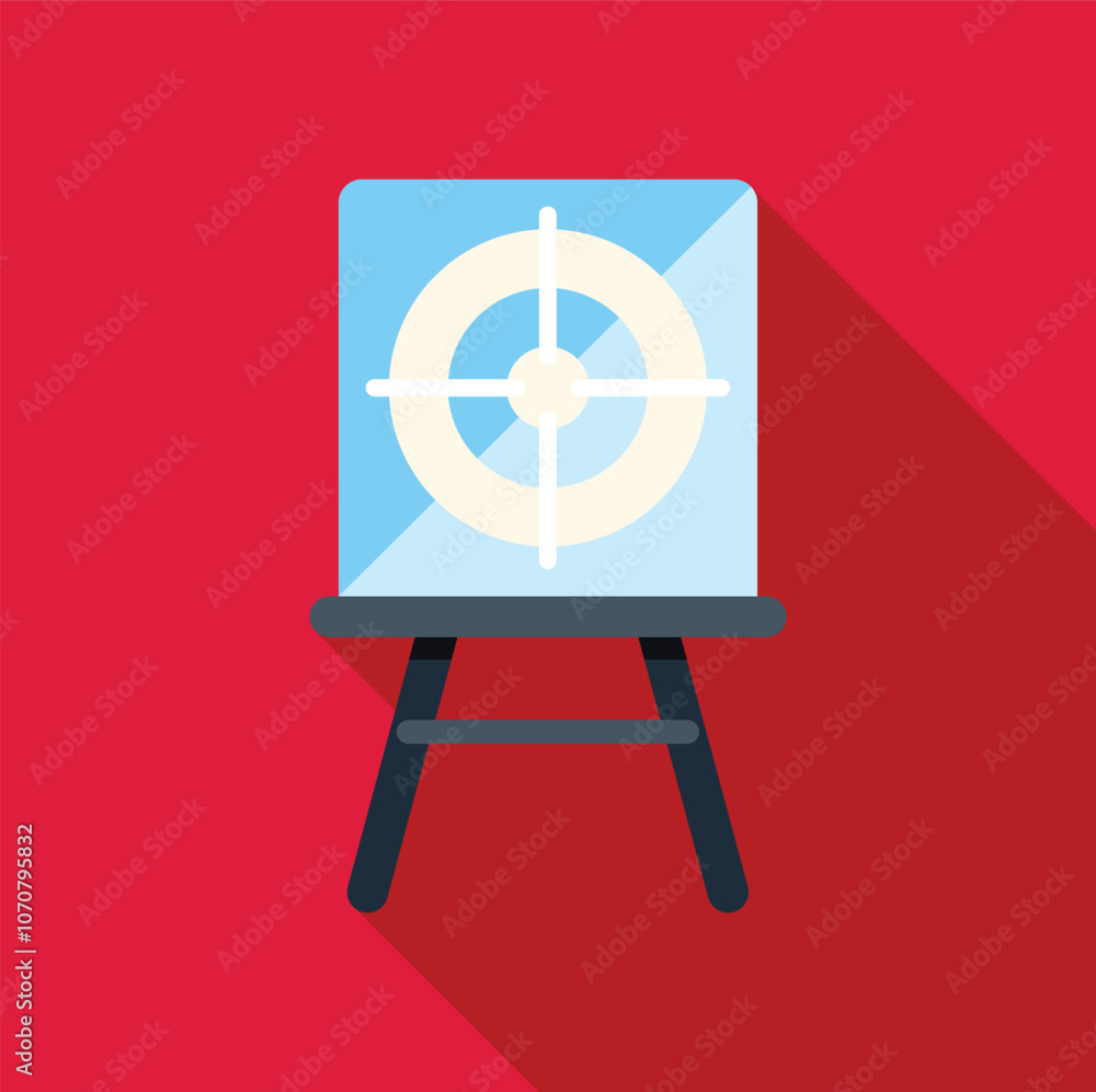 Poster presentation board displaying target, symbolizing achieving business goals and objectives