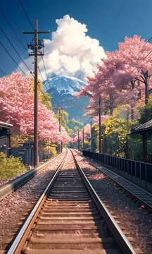Serene Nature in Anime Manga Style: Calming Video Clip