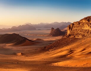 Fototapeta premium desert landscape mountain panorama madain saleh saudi arabia