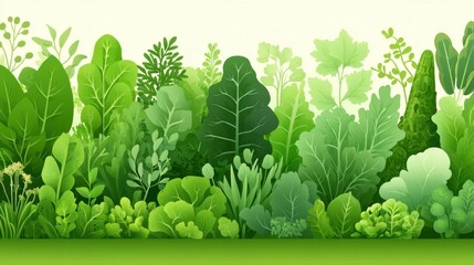 Lush Green Backyard Vegetable Garden Illustration