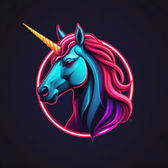 The unicorn is a legendary creature, like horse with horns, fantasy animal in fairy tale, christmas festive.