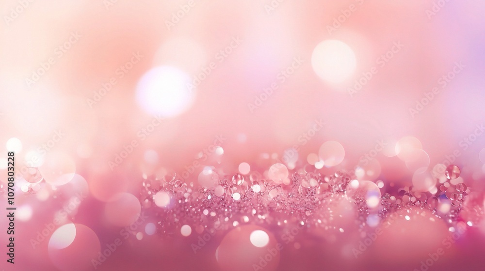 Poster soft pink bokeh background with subtle sparkles
