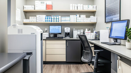 modern doctor office with clean and organized work space