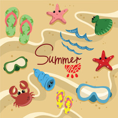 Summer Vector with Beach Elements
