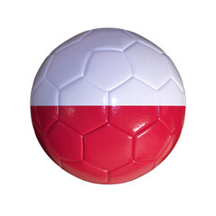 Fototapeta premium Flag of Poland on a Soccer Ball with a White Background