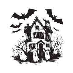 halloween house with bats