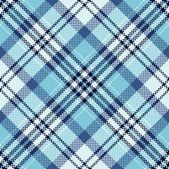 Repetition texture fabric pattern, subtle background check tartan. Female seamless vector plaid textile in light and cyan colors.