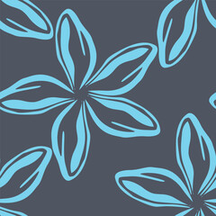 Vintage seamless floral pattern. Simple pretty flowers with leaves on beige background. Modern background for textiles, packaging, designs, fashion fabric, wallpaper.