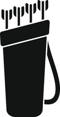 Black quiver with arrows showing archery, hunting or training concept