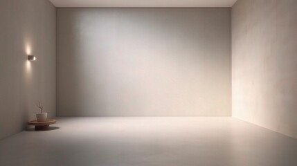 Minimalist Indoor Space with Soft Lighting and Neutral Walls