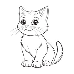 Obraz premium Cute Cat Line Art Illustrations for Coloring and Creative Fun