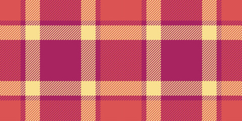 Lovely pattern plaid fabric, valentines day texture background textile. Beautiful tartan vector seamless check in pink and red colors.