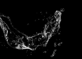 Water Splash isolated On Black Background.
