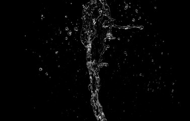Water Splash isolated On Black Background.
