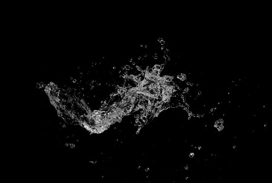 Water Splash isolated On Black Background.

