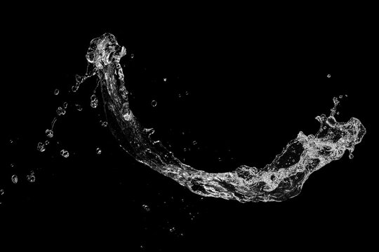 Water Splash isolated On Black Background.
