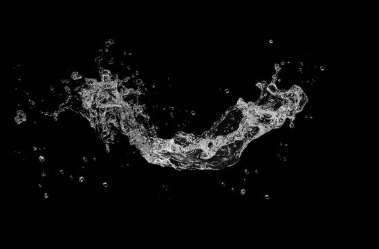 Water Splash isolate On Black Background.