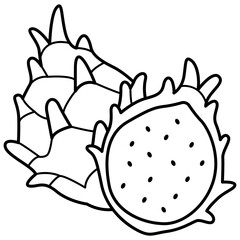 Dragonfruit Fruit Outline