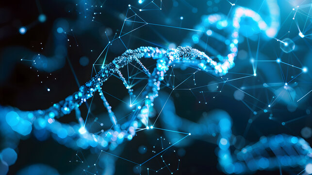 3D DNA background DNA structure background DNA double helix banner DNA molecule background Wireframe DNA molecules structure background