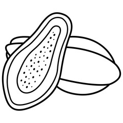  Papaya Fruit Outline