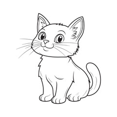Cute Cat Line Art Illustrations for Coloring and Creative Fun