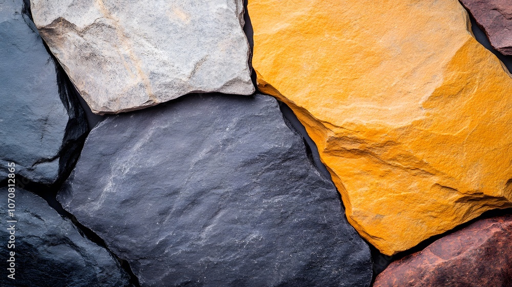 Poster Background Multicolored Stone Wall Texture with Natural Patterns