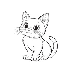 Obraz premium Cute Cat Line Art Illustrations for Coloring and Creative Fun