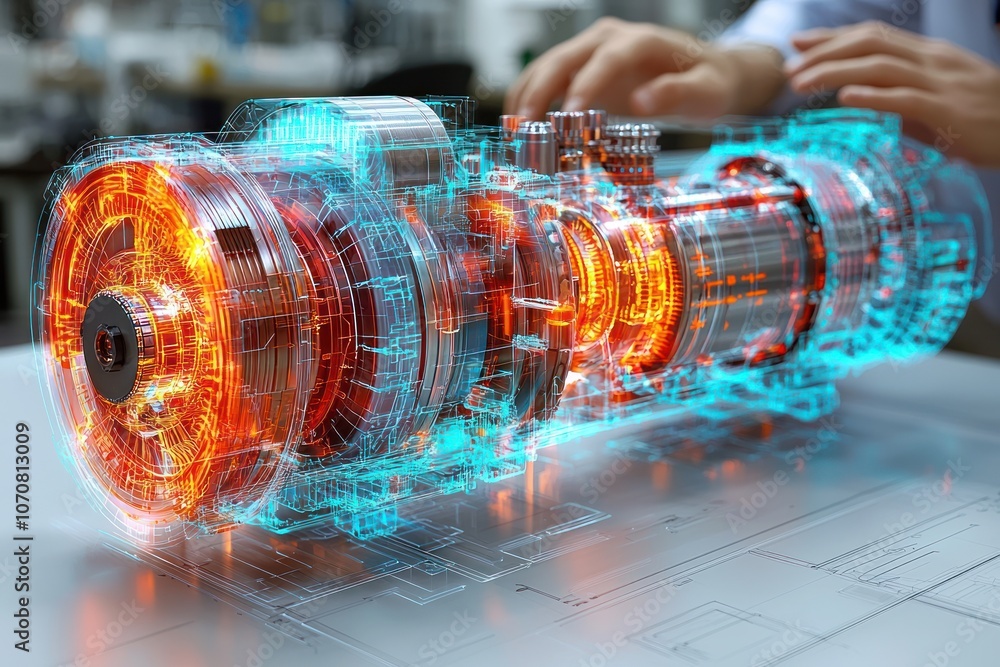 Poster 3D Holographic Model of a Complex Machine Part