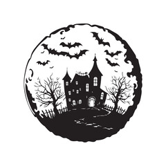 halloween house with bats