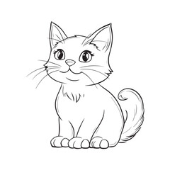 Obraz premium Cute Cat Line Art Illustrations for Coloring and Creative Fun