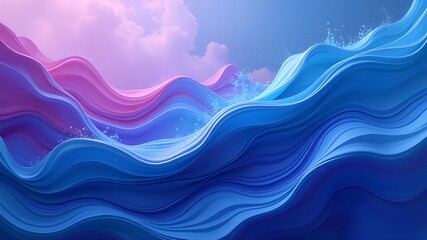 Obraz premium Pink and lilac waves, abstract background.