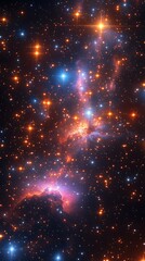 Fototapeta premium Galaxy Nebula Filled with Vibrant Colors and Brilliant Stars Image