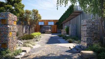 Structured yard with aluminum bales, focused on sustainable metal recycling practices.