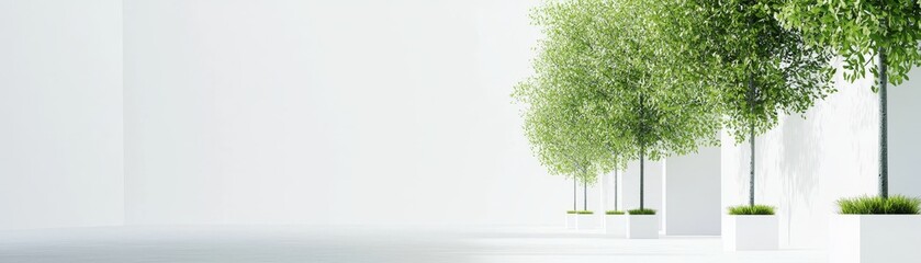 Obraz premium Create a serene indoor environment with lush greenery and minimalist design elements