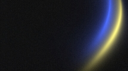 Abstract glowing noise texture background, blue yellow black grainy color gradient shape, vibrant banner header cover wallpaper poster design.