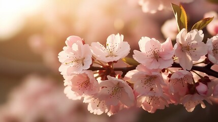 Obraz premium Delicate Cherry Blossoms in Soft Morning Light