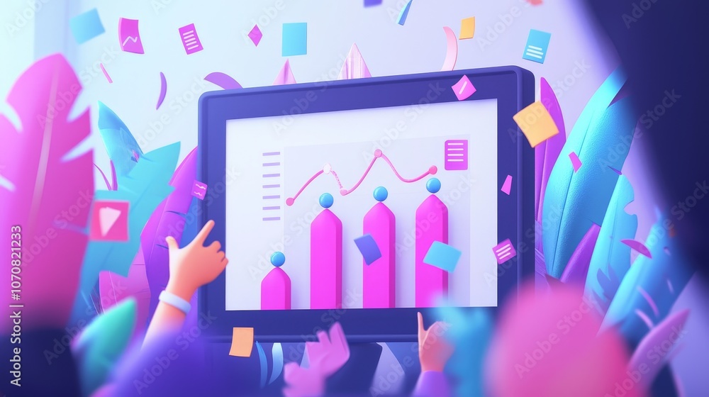 Poster analyze business trends using engaging data visualizations to drive informed decision making