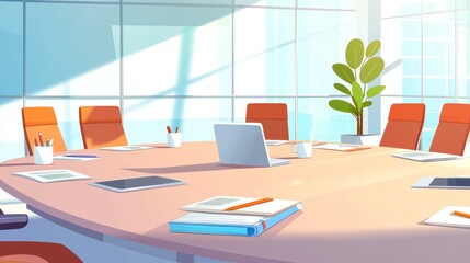 Fototapeta premium Create a productive meeting environment with modern conference room design elements
