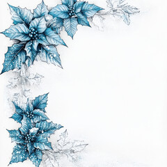 Delicate Blue Poinsettias for Christmas Borders