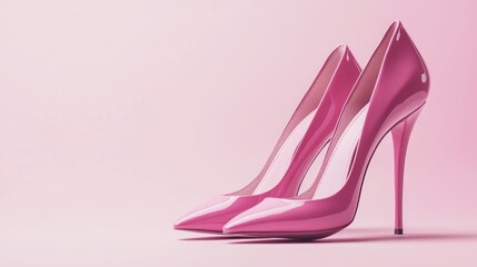 Pink High Heels on a Pink Background