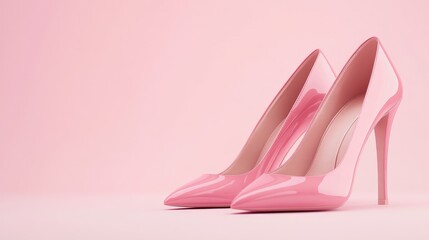 Pink High Heels on a Pink Background