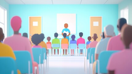 Obraz premium Engaging community learning how a diverse audience benefits from inclusive educational experiences