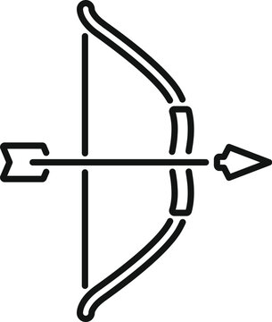 recommend clip art: Bow and arrow aiming for the target, archery sport equipment, line art icon