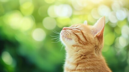 A ginger cat enjoying the sunshine