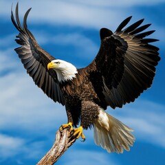 Obraz premium Majestic Bald Eagle Soaring