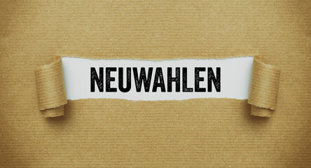 Braunes zerissesnes Papier - Neuwahlen