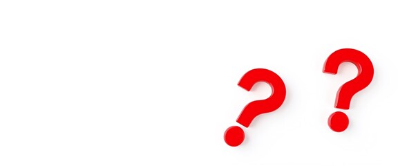 Question Mark on White Background.